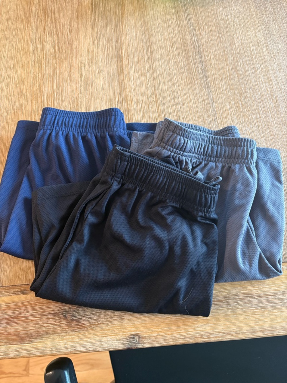 all in motion 3-Pack Athletic Pull-On Shorts - Navy, Black, Gray